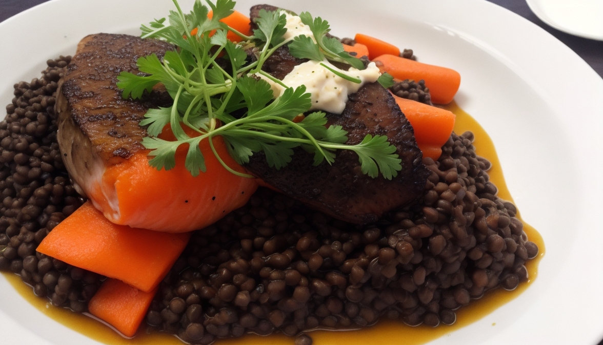 Absolute_Reality_v16_nice_Trout_fillet_beluga_lentils_and_car_0