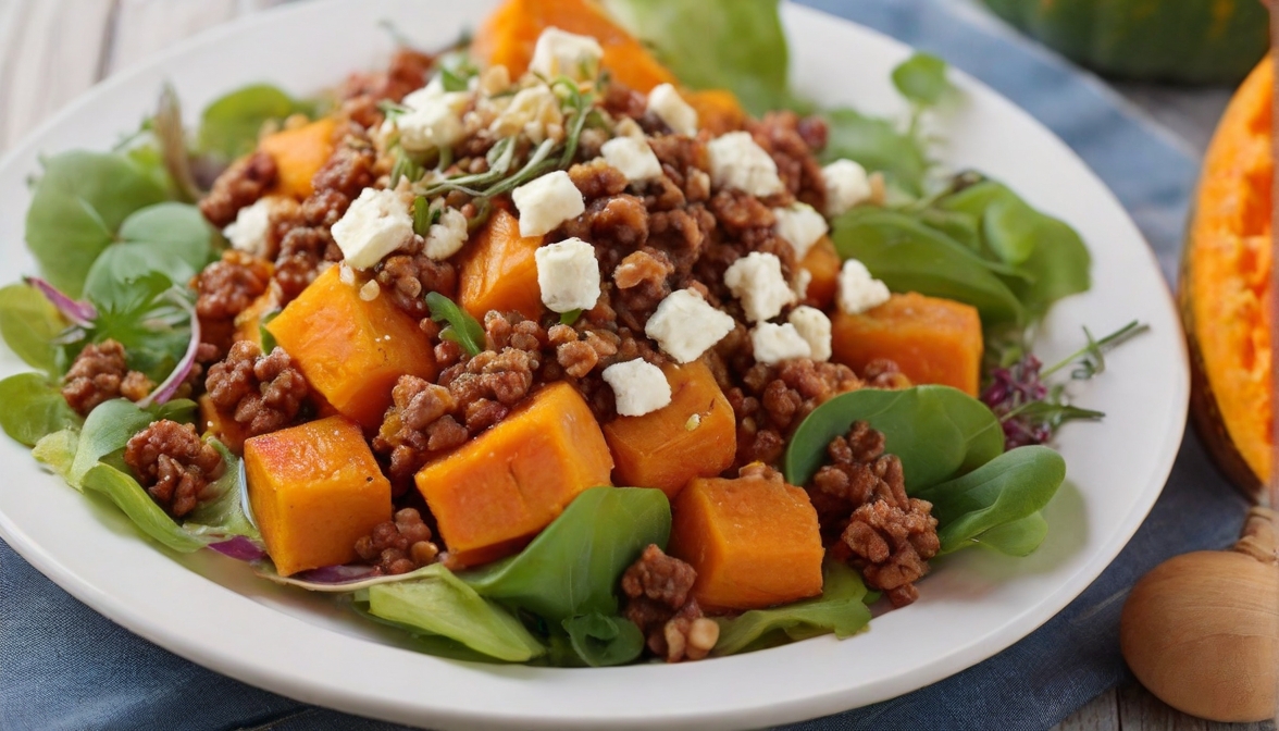 Leonardo_Diffusion_XL_Roasted_pumpkin_salad_with_minced_meat_a_0-3