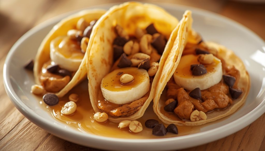 Palačinkové wrapy s arašídovým máslem a banánem (Pancake Tacos)