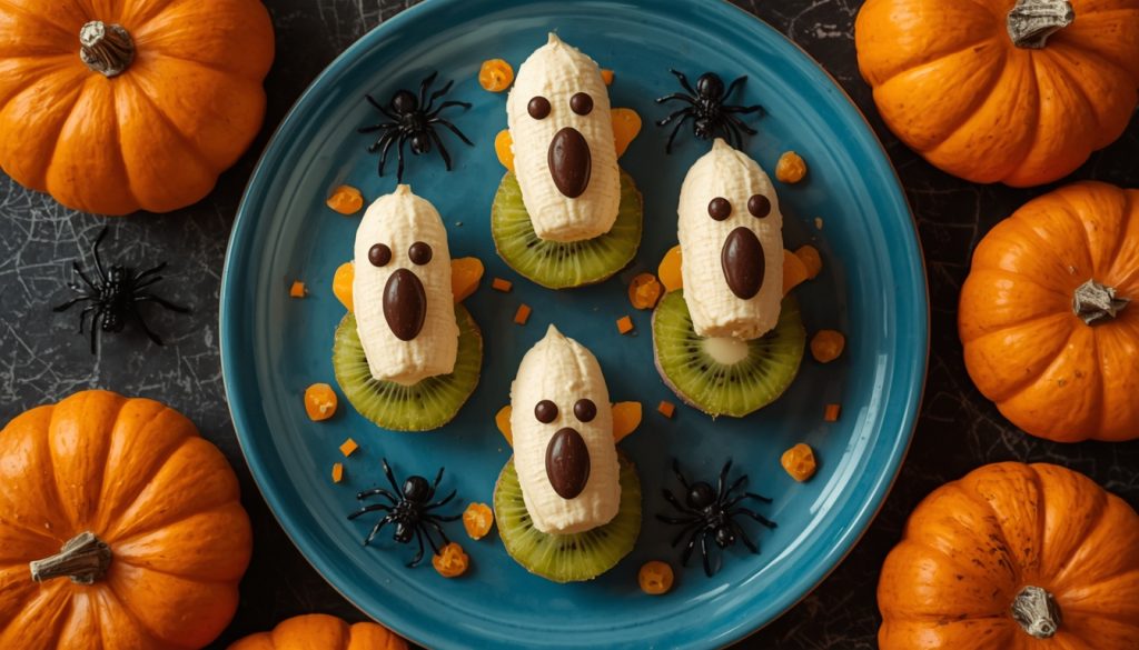 Strašidelně roztomilí banánoví duchové: Halloweenská ovocná dobrotka
