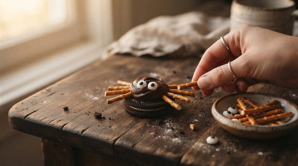 Strašidelní pavouci z Oreo sušenek (Spider Oreo Cookies)